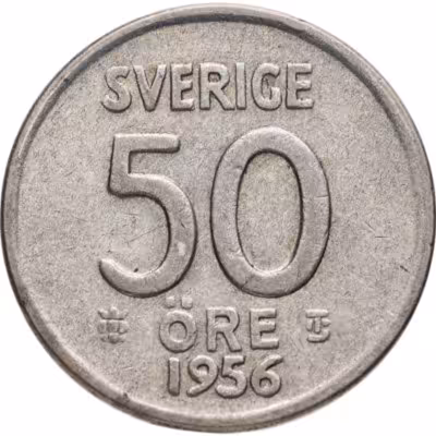 купить Швеция 50 эре (ore) 1956