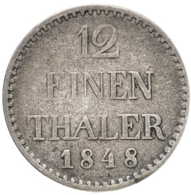 купить Германия, Мекленбург-Шверин 1/12 талера 1848