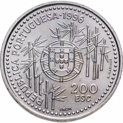 купить Португалия 200 эскудо (escudos) 1996 "Прибытие португальцев в Китай в 1513 году"