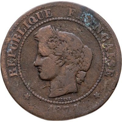 купить Франция 5 сантимов (centimes) 1874