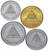 купить Никарагуа набор из 4-х монет 10, 25, 50 сентаво и 1 кордоба 2014-2015, случайный год