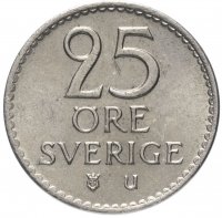 Купить Швеция 25 эре (ore) 1962-1973