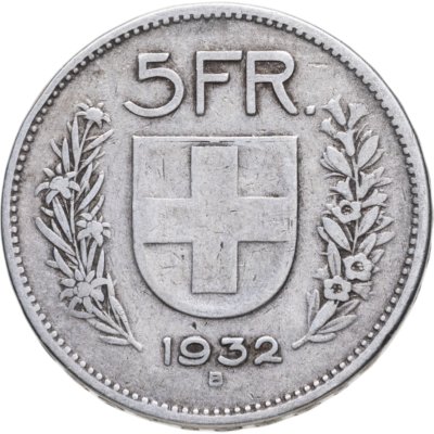 купить Швейцария 5 франков (francs) 1932