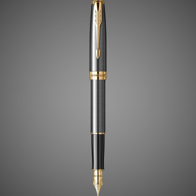 купить Перьевая ручка Parker Sonnet Grey Core GT, перо: F, чернила: black (2 картриджа) в подарочной коробке, Металлы: нержавеющая сталь, пластик, 2026 г.