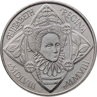 купить Великобритания 5 фунтов (pounds) 2008 "450 лет вступлению на престол Королевы Елизаветы I"