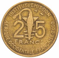 купить Французская Западная Африка 25 франков (francs) 1957