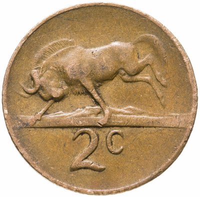 купить ЮАР 2 цента (cents) 1965-1969 Надпись на английском языке - "SOUTH AFRICA", случайная дата