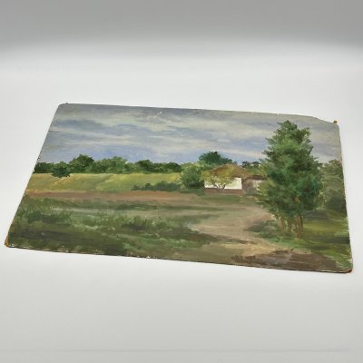 купить Этюд "Липецкое", неизвестный художник, картон, масло, СССР, 1956 г.