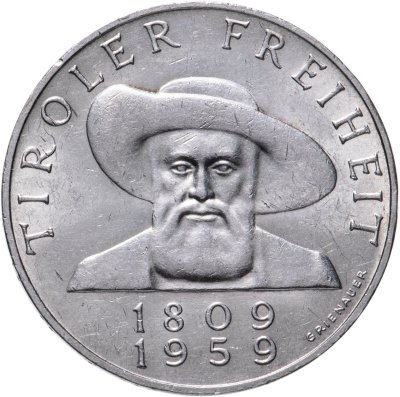 купить Австрия 50 шиллингов (shillings) 1959 "150 лет освобождения Тироля"