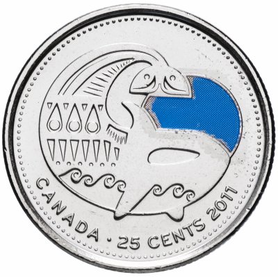 купить Канада 25 центов (cents) 2011 "Природа Канады - Косатка" (цветная)