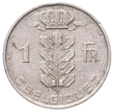 купить Бельгия 1 франк (franc) 1951 надпись на французском - "BELGIQUE"