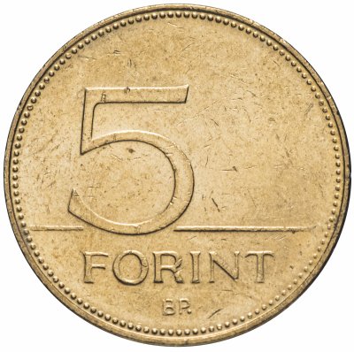 купить Венгрия 5 форинтов (forint) 1992-2021 "MAGYARORSZÁG" или "MAGYAR KÖZTÁRSASÁG", случайная дата и разновидность