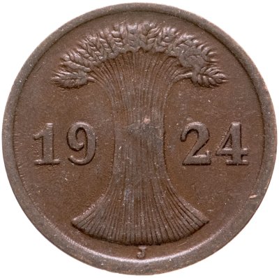купить Германия 2 рейхспфеннига 1924 J