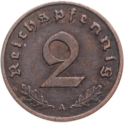 купить Германия, Третий рейх 2 рейхспфеннига (reichspfennig) 1936-1940, случайный год