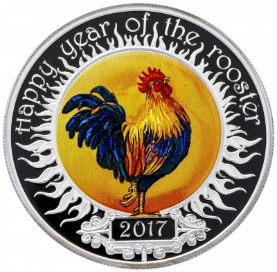 купить Македония 100 денаров 2017 Proof "Китайский гороскоп - лунный календарь - год петуха" в буклете