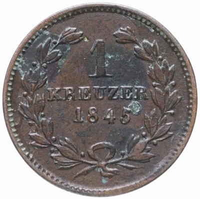 купить Германия, Баден 1 крейцер (kreuzer) 1845