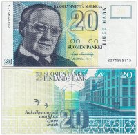 Купить Финляндия 20 марок 1993 (Pick 122а)