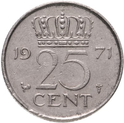 купить Нидерланды 25 центов (cents) 1971