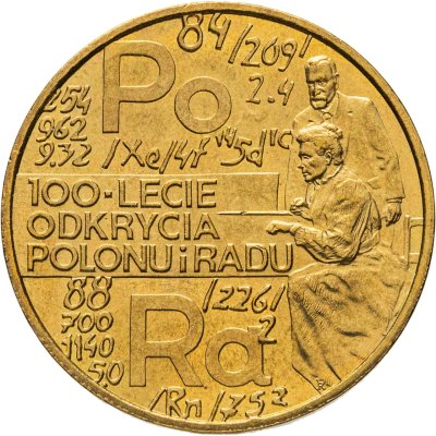 купить Польша 2 злотых (zlote) 1998 "100 лет открытию полония и радия"
