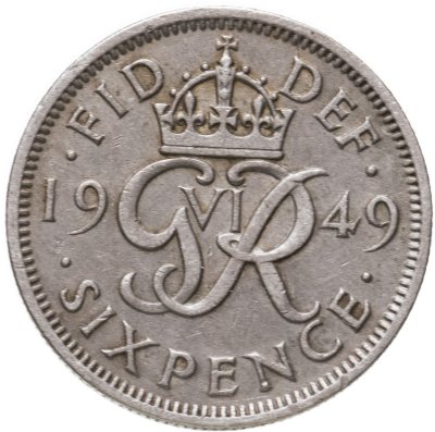 купить Великобритания 6 пенсов (pence) 1949