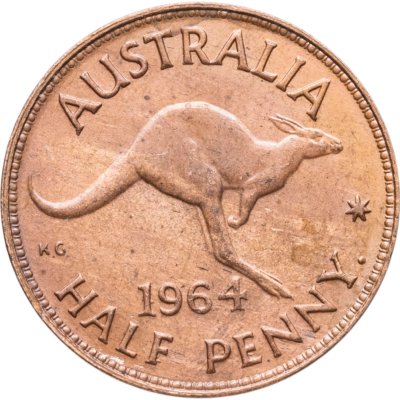 купить Австралия 1/2 пенни (penny) 1964