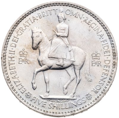 купить Великобритания 5 шиллингов 1953 "Коронация Королевы Елизаветы II" в оригинальной капсуле