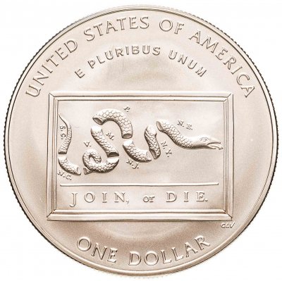 купить США 1 доллар (dollar) 2006 "300 лет со дня рождения Бенджамина Франклина /змея/" (в коробке с сертификатом)