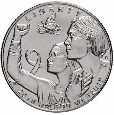купить США 50 центов (D) (1/2 доллара, half dollar) 2018 г Осведомленность о раке молочной железы