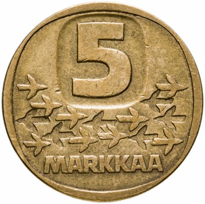 купить Финляндия 5 марок (markkaa) 1979-1993, случайная дата