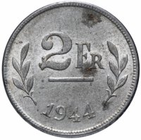 Купить Бельгия 2 франка (francs) 1944