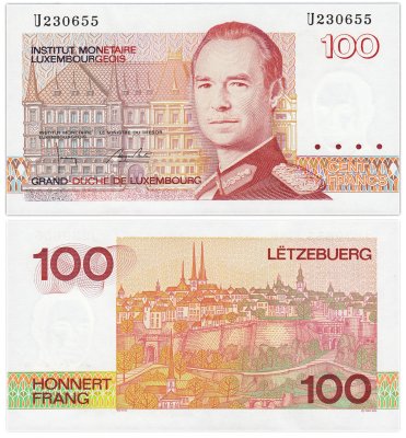 купить Люксембург 100 франков 1993 (Pick 58b)