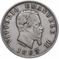 Купить Италия 1 лира 1863