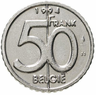 купить Бельгия 50 франков (frank) 1994 надпись на голландском - 'BELGIE'