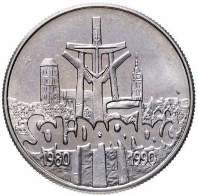 купить Польша 10000 злотых (zlotych) 1990 "10 лет независимому самоуправляемому профсоюзу «Солидарность»"