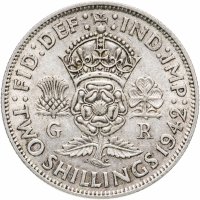 купить Великобритания 2 шиллинга (флорин, shillings) 1942