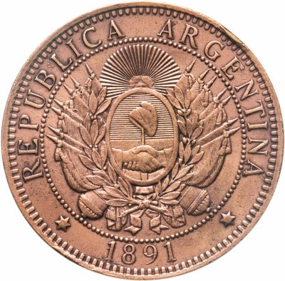 купить Аргентина 2 сентаво 1891