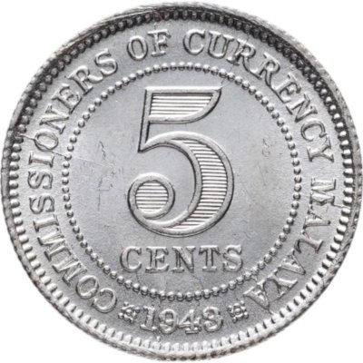 купить Малайя 5 центов (cents) 1943