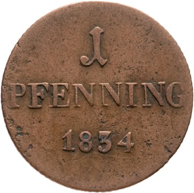 купить Германия, Бавария 1 пфенниг 1834