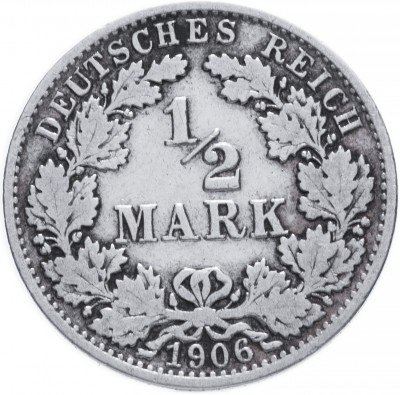 купить Германия (Германская Империя) 1/2 марки 1906 "А"