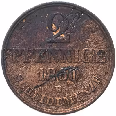 купить Германия, Ганновер 2 пфеннига 1860