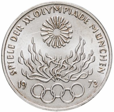 купить Германия (ФРГ) 10 марок 1972 F "XX летние Олимпийские Игры, Мюнхен 1972 - Факел"