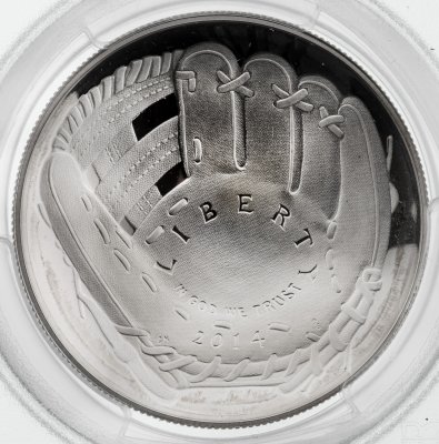 купить США 2014 1 доллар UNC "Национальный зал славы бейсбола", в слабе PCGS PR69