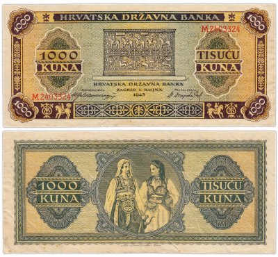 купить Хорватия 1000 куна 1943 (Pick 12a)