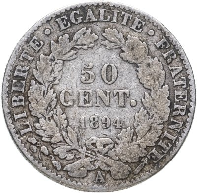 купить Франция 50 сантимов (centimes) 1894