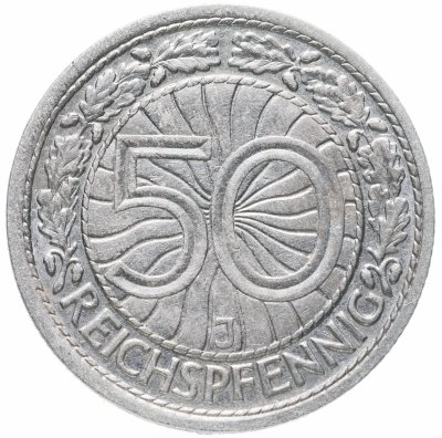 купить Германия 50 рейхспфеннигов (reichspfennig) 1927 "J"