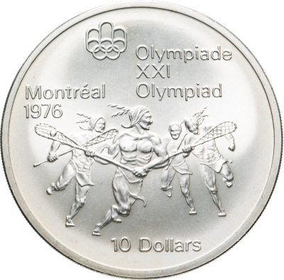 купить Канада 10 долларов (dollars) 1974 XXI летние Олимпийские Игры, Монреаль 1976 - Лакросс