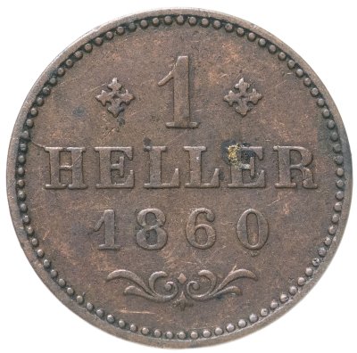 купить Германия, Франкфурт 1 геллер 1860