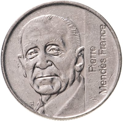купить Франция 5 франков (francs) 1992 "10 лет со дня смерти Пьера Мендеса-Франса"