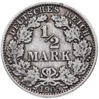 купить Германия 1/2 рейх марки 1905 "А"