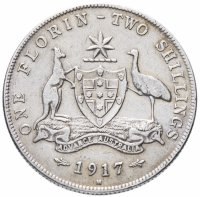купить Австралия 1 флорин - 2 шиллинга (florin, shillings) 1917